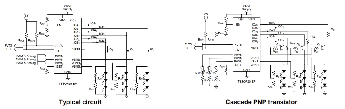 Application Circuit Diagram - Taiwan Semiconductor TS19605CA20H Linear LED Driver
